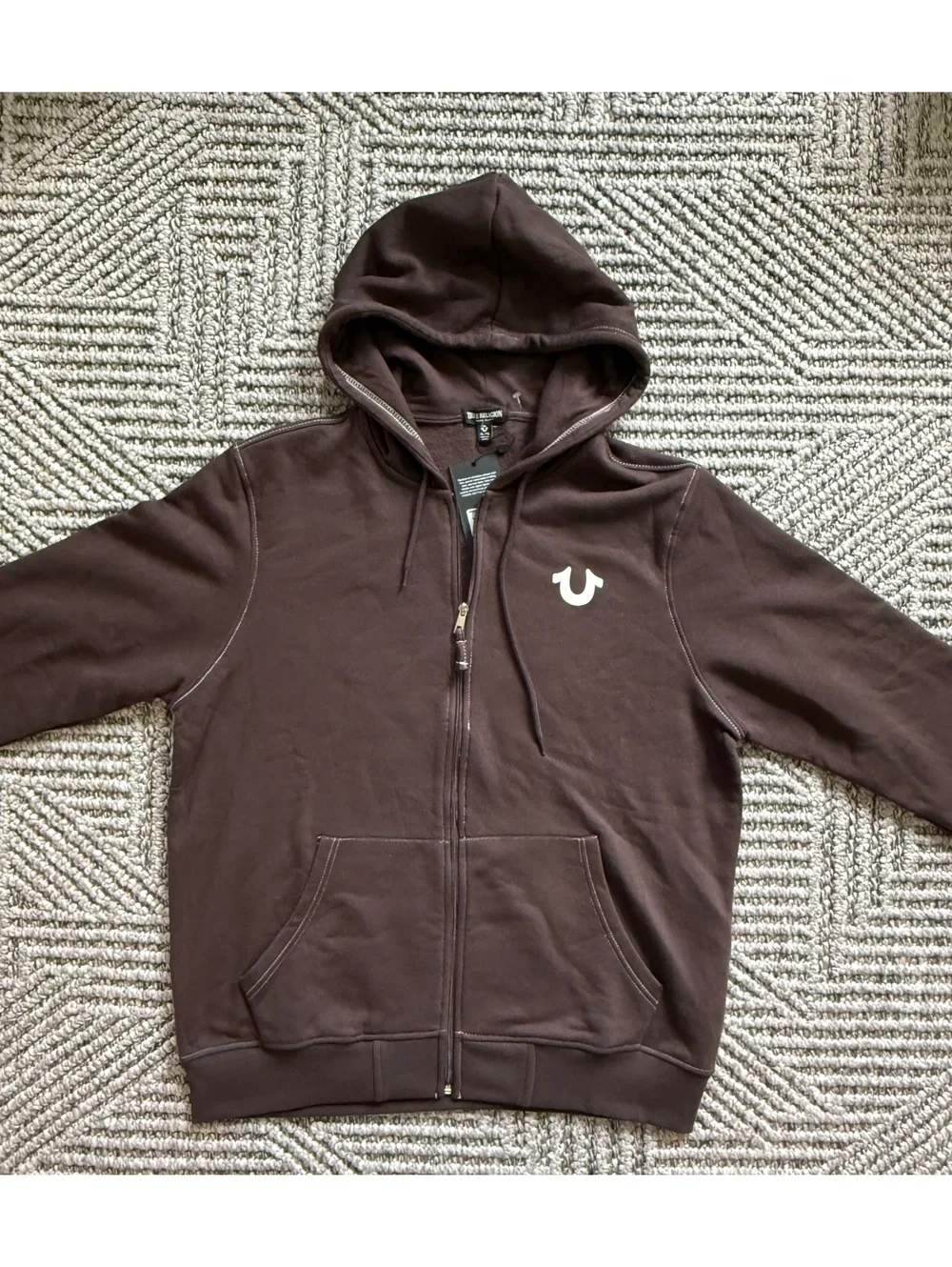 NWT True Religion Buddha Seal Zip Hoodie size XL